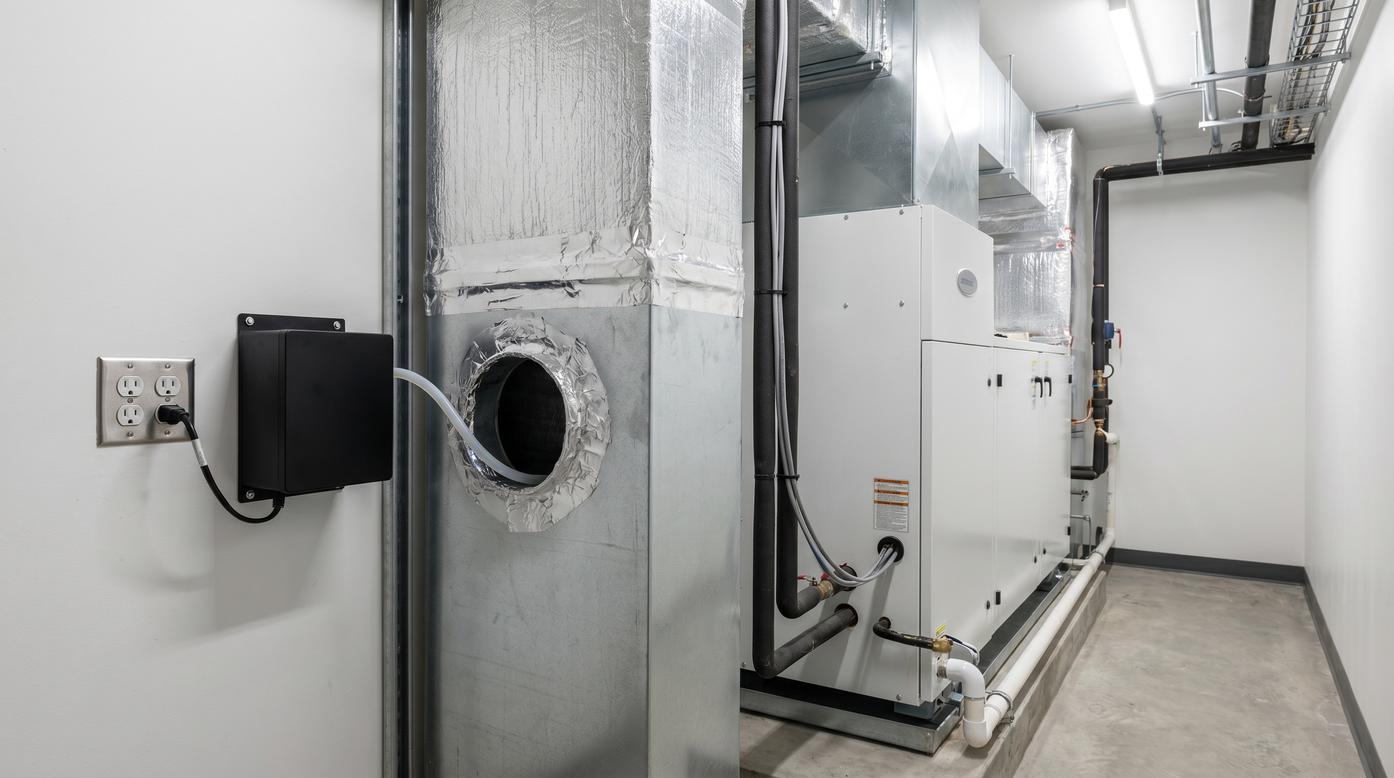 HVAC scent diffuser connected to ductwork for step-by-step installation
